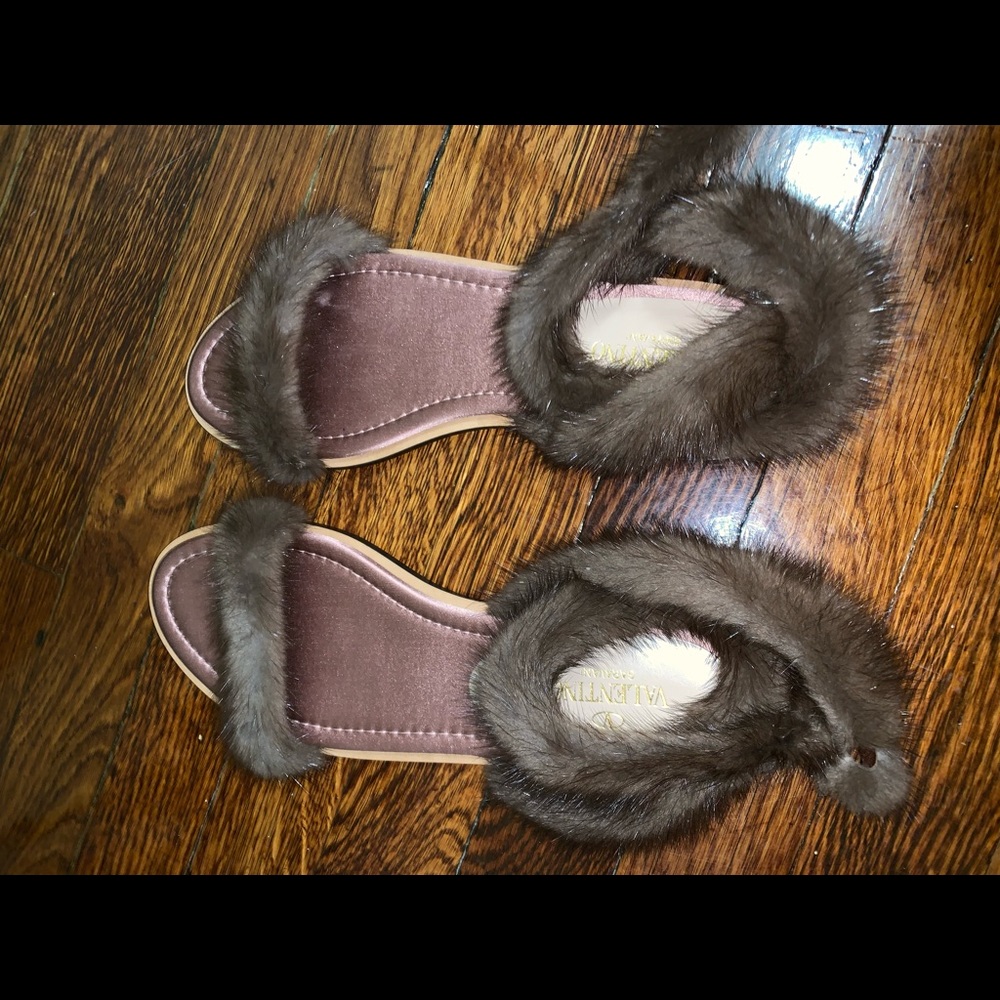 Valintino Mink Fur Sandals